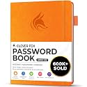 Clever Fox Password Book with Alphabetical Tabs, 7"x10" Keeper Yellow