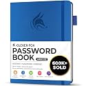 Clever Fox Password Book with Alphabetical Tabs, 7"x10" Keeper Royal Blue