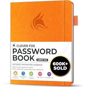 clever fox password book with tabs internet address and password organizer logbook with alphabetical tabs large size password keeper journal notebook for computer amp website logins yellow