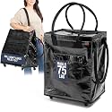 CleverMade Collapsible Rolling Hauler Tote, 90L, Holds 75 lb, Black