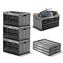 CleverMade Eco 62L Collapsible Storage Bin, Stone, 3 Pack