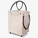 CleverMade Rolling Tote Bag With Wheels, 90L, 75 lb, Cream