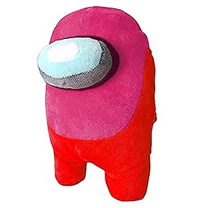 among us plush toy 18 cm among us merch cute soft plush bulging eyes astronaut plush figure toy rani pink and red
