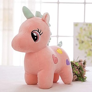 soft long soft lovable hugable cute giant life size teddy bear 32 cm unicorn pink