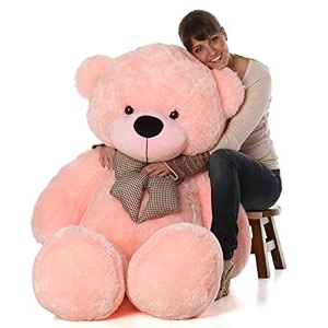 soft toys long soft lovable huggable cute giant life size teddy figure child safe best for birthday gift valentine gift for girlfriend 6 feet pink