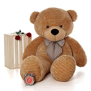 soft toys long soft lovable huggable cute giant life size teddy figure child safe best for birthday gift valentine gift for girlfriend 5 feet brown