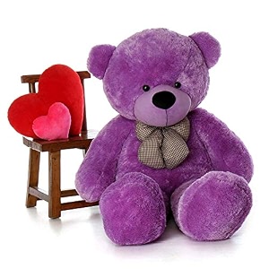 soft toys long soft lovable huggable cute giant life size teddy figure child safe best for birthday gift valentine gift for girlfriend 4 feet purple