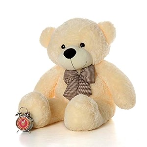 softness long soft lovable huggable cute giant life size teddy bear easily washable 100 child safe for birthday valentine 3 feet cream
