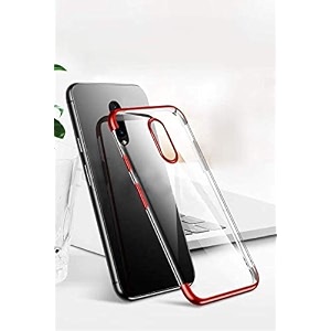 clickaway back cover oneplus 7 pro back cover case shockproof slim electroplated transparent soft back case cover for oneplus 7 pro - red electroplated please check your phone model before buying