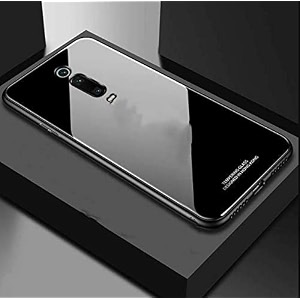 clickaway back cover redmi k20k20 pro series - luxurious toughened glass with shockproof tpu hard bumper back glass back cover xiaomi redmi k20k20 pro - black glass please check your phone model before buying