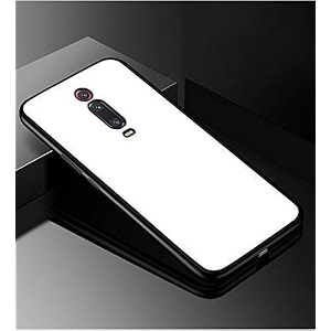 clickaway back cover redmi k20k20 pro series - luxurious toughened glass with shockproof tpu hard bumper back glass back cover xiaomi redmi k20k20 pro - white glass please check your phone model before buying