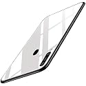 ClickAway Back Cover Samsung Galaxy A20s Series - Luxurious Toughened Glass with Shockproof TPU Hard Bumper Back Glass Back Cover Samsung Galaxy A20s - White Glass (Please check your phone model before buying