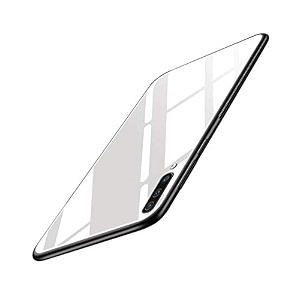 clickaway back cover samsung galaxy a30sa50a50s series - luxurious toughened glass with shockproof tpu hard bumper back glass back cover samsung galaxy a30sa50a50s - white glass please check your phone model before buying