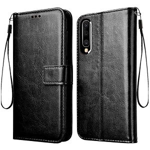 back cover samsung galaxy a70a70s vintage leather flip cover case for  inner tpu  foldable stand  wallet card slots vintage flip cover samsung galaxy a70a70s - black flip please check your phone model before buying