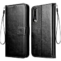 Back Cover Samsung Galaxy A70/A70s Vintage Leather Flip Cover Case for | Inner TPU | Foldable Stand | Wallet Card Slots Vintage Flip Cover Samsung Galaxy A70/A70s - Black Flip (Please check your phone model before buying