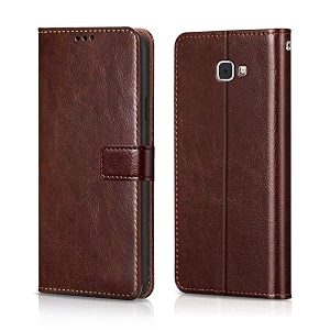 back cover samsung galaxy j7 primeon7 prime vintage leather flip cover case for  inner tpu  foldable stand vintage flip cover samsung galaxy j7 primeon7 prime - brown flip please check your phone model before buying