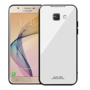 clickaway back cover samsung galaxy j7 primeon7 prime series - luxurious toughened glass with shockproof tpu hard bumper back glass back cover samsung galaxy j7 primeon7 prime - white glass please check your phone model before buying