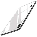 ClickAway Back Cover Samsung Galaxy M10 Series - Luxurious Toughened Glass with Shockproof TPU Hard Bumper Back Glass Back Cover Samsung Galaxy M10 - White Glass (Please check your phone model before buying