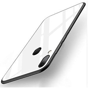 clickaway back cover samsung galaxy m20 series - luxurious toughened glass with shockproof tpu hard bumper back glass back cover samsung galaxy m20 - white glass please check your phone model before buying