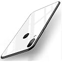 ClickAway Back Cover Samsung Galaxy M20 Series - Luxurious Toughened Glass with Shockproof TPU Hard Bumper Back Glass Back Cover Samsung Galaxy M20 - White Glass (Please check your phone model before buying