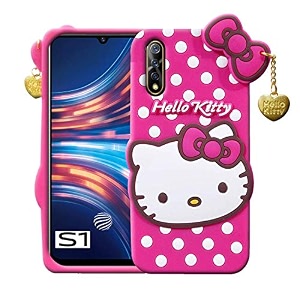 clickaway back cover vivo s1 hello kitty 360 degree protection soft silicon rubber bumper back hello kitty back cover vivo s1 - pink kitty please check your phone model before buying