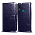 Back Cover Vivo Z1 Pro Vintage Leather Flip Cover Case for | Inner TPU | Foldable Stand | Wallet Card Slots Vintage Flip Cover Vivo Z1 Pro - Blue Flip (Please check your phone model before buying