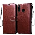Back Cover Vivo Z1 Pro Vintage Leather Flip Cover Case for | Inner TPU | Foldable Stand | Wallet Card Slots Vintage Flip Cover Vivo Z1 Pro - Brown Flip (Please check your phone model before buying