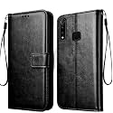 Back Cover Vivo Z1 Pro Vintage Leather Flip Cover Case for | Inner TPU | Foldable Stand | Wallet Card Slots Vintage Flip Cover Vivo Z1 Pro - Black Flip (Please check your phone model before buying