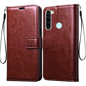 back cover xiaomi redmi note 8 vintage leather flip cover case for  inner tpu  foldable stand  wallet card slots vintage flip cover xiaomi redmi note 8 - brown flip please check your phone model before buying