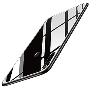 clickaway back cover xiaomi redmi note 8 series - luxurious toughened glass with shockproof tpu hard bumper back glass back cover xiaomi redmi note 8 - black glass please check your phone model before buying