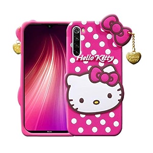 clickaway back cover xiaomi redmi note 8 hello kitty 360 degree protection soft silicon rubber bumper back hello kitty back cover xiaomi redmi note 8 - pink please check your phone model before buying