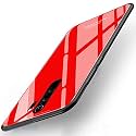 ClickAway Back Cover Xiaomi Redmi Note 8 Pro Series - Luxurious Toughened Glass with Shockproof TPU Hard Bumper Back Glass Back Cover Xiaomi Redmi Note 8 Pro - Red Glass (Please check your phone model before buying