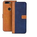 Flip Cover for Honor 7C || Genuine Leather with Viewing Stand &amp; 3 Card Holder || (Antique Double Shade) Multi-Coloured (Please Check Your Phone Model Before Buying
