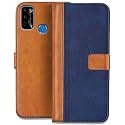 Flip Cover for Infinix Smart 4 Plus || Genuine Leather with Viewing Stand &amp; 3 Card Holder || (Antique Double Shade) Multi-Coloured (Please Check Your Phone Model Before Buying