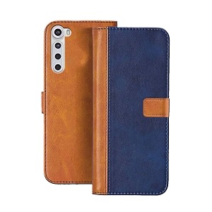 flip cover for motorola moto one fusion plus  genuine leather with viewing stand amp 3 card holder  antique double shade multi-coloured please check your phone model before buying