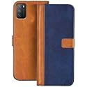 Flip Cover for Oppo F19 || Genuine Leather with Viewing Stand &amp; 3 Card Holder || (Antique Double Shade) Multi-Coloured (Please Check Your Phone Model Before Buying
