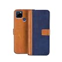 Flip Cover for Realme C12 | Narzo 30A | Narzo 20 | C15 || Genuine Leather with Viewing Stand &amp; 3 Card Holder || (Antique Double Shade) Multi-Coloured (Please check your phone model before buying