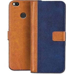 flip cover for redmi y1  genuine leather with viewing stand amp 3 card holder  antique double shade multi-coloured please check your phone model before buying
