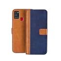 Flip Cover for Samsung Galaxy A21s || Genuine Leather with Viewing Stand &amp; 3 Card Holder || (Antique Double Shade) Multi-Coloured (Please Check Your Phone Model Before Buying