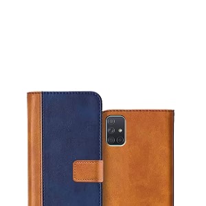 flip cover for samsung galaxy a71  genuine leather with viewing stand amp 3 card holder  antique double shade multi-coloured please check your phone model before buying