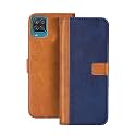 Flip Cover for Samsung Galaxy F12 || Genuine Leather with Viewing Stand &amp; 3 Card Holder || (Antique Double Shade) Multi-Coloured (Please Check Your Phone Model Before Buying