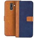 Flip Cover for Samsung Galaxy J8 2018 || Genuine Leather with Viewing Stand &amp; 3 Card Holder || (Antique Double Shade) Multi-Coloured (Please Check Your Phone Model Before Buying