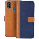 Flip Cover for Samsung Galaxy M30s || Genuine Leather with Viewing Stand &amp; 3 Card Holder || (Antique Double Shade) Multi-Coloured (Please Check Your Phone Model Before Buying
