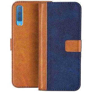 flip cover for vivo s1  genuine leather with viewing stand amp 3 card holder  antique double shade multi-coloured please check your phone model before buying