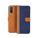 Flip Cover for Vivo Y12s || Genuine Leather with Viewing Stand &amp; 3 Card Holder || (Antique Double Shade) Multi-Coloured (Please Check Your Phone Model Before Buying