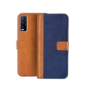 flip cover for vivo y20g premium dual shade flip case cover  inside tpu amp inbuilt stand 360 degree protection  wallet style back cover casemagnetic closure - multi color please check your phone model before buying