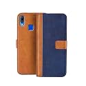 Flip Cover for Vivo Y91 || Genuine Leather with Viewing Stand &amp; 3 Card Holder || (Antique Double Shade) Multi-Coloured (Please Check Your Phone Model Before Buying