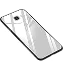 ClickAway Galaxy J7 Prime Glass Case, Luxurious Soft Edge Protective TPU Bumper Stunning Design Glass Back Cover for Samsung Galaxy J7 Prime -(White) (Please Check Your Phone Model Before Buying
