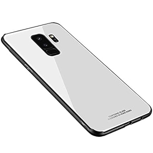 clickaway galaxy s9 plus glass case luxurious soft edge protective tpu bumper stunning design glass back cover for samsung galaxy s9 plus -white please check your phone model before buying