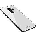 ClickAway Galaxy S9 Plus Glass Case, Luxurious Soft Edge Protective TPU Bumper Stunning Design Glass Back Cover for Samsung Galaxy S9 Plus -(White) (Please check your phone model before buying